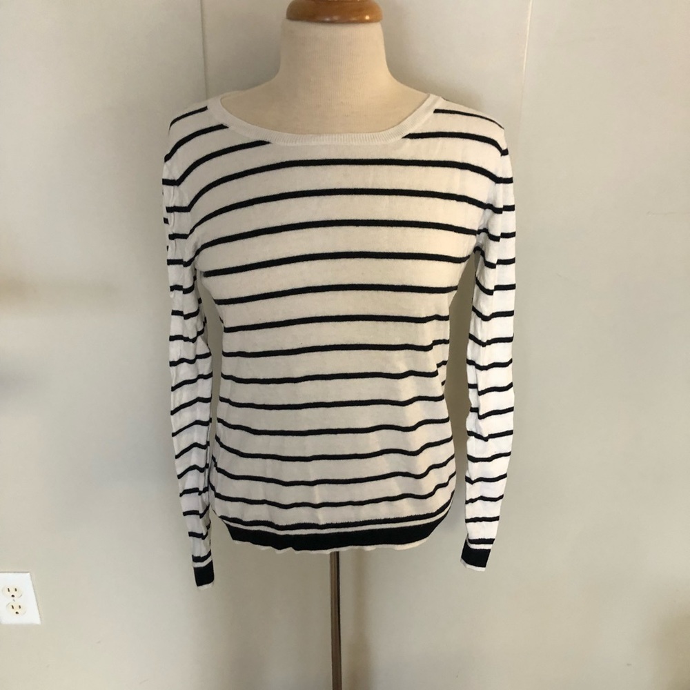J. Crew mercantile black and white striped sweater